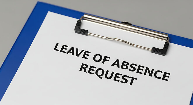 Official document showing a formal leave of absence request form for employees at work for review