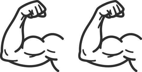 Obraz premium A pair of cartoon flexed biceps