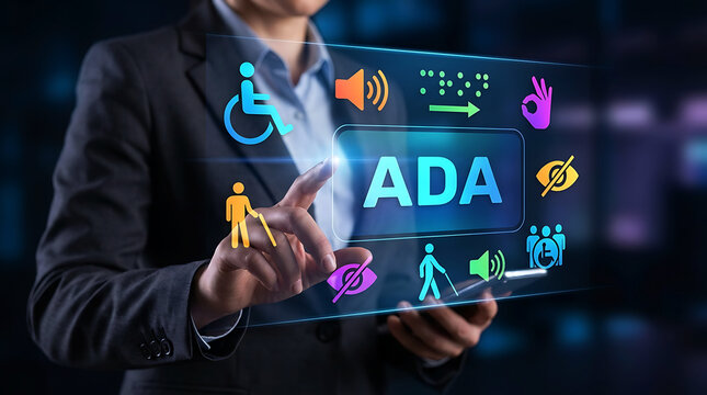 Businessman using digital ADA concept Americans with Disabilities Act accessibility
