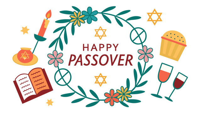 Vector wine and bread seamless border pattern with flowers