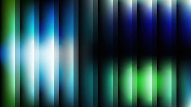 Abstract background with vertical dark stripes glowing with blue green and white light science fiction digital design