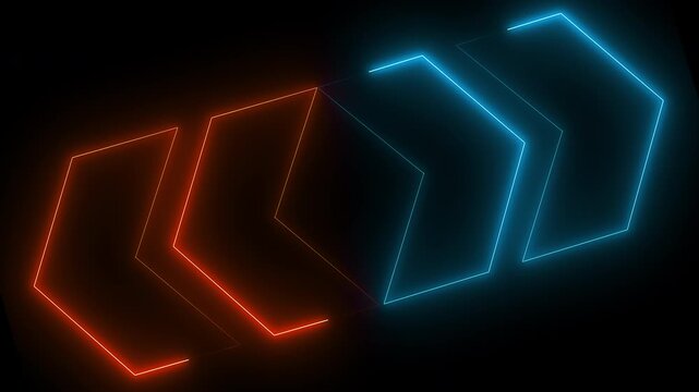 Outline Neon Arrows. Computer generated 3d render