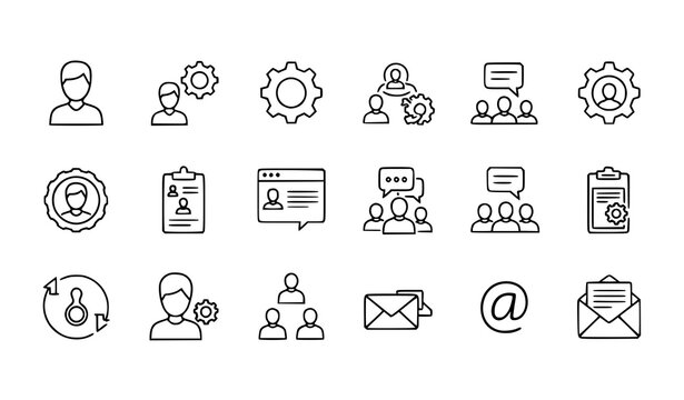 Editable Stroke Avatar Outline Icons for User Interface and App Design Vector Set