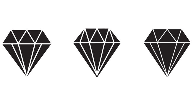 Black diamond icons in different orientations on white background  simple vector graphics