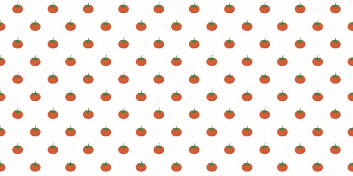 Juicy red tomato repeating pattern for salad bar menu and branding. Fresh vegetable pattern