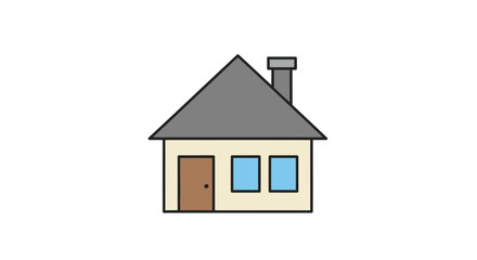 Fototapeta premium Simple Cartoon House with Roof.