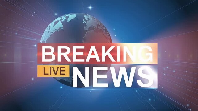 Breaking News Intro, TV Broadcast, 3D Text, Digital Globe, Futuristic News Template, Live News Animation, Media Background