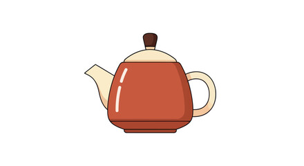 Obraz premium Brown Teapot with White Accents.