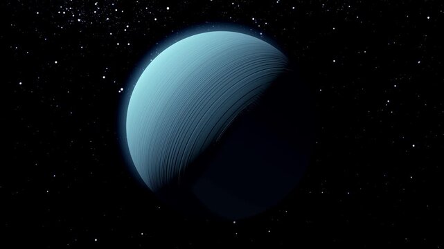 The uranus planet on the black stray background horizontal all the video featuring cosmic space motion