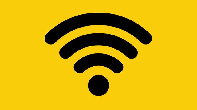 Mobile wifi canting networking icon horizontal all the video with futuristic wireless network motion background