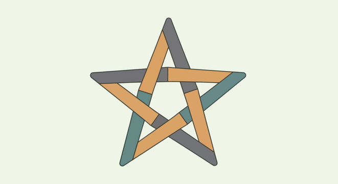 Pentagram star symbol geometric shape.