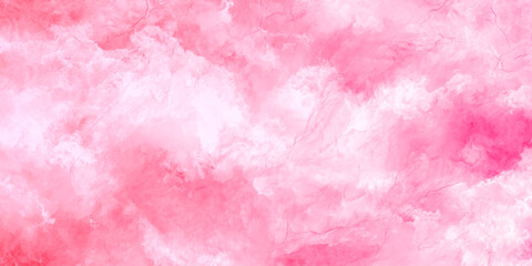 Fototapeta premium Abstract beautiful decorative and lovely soft pink watercolor texture background design summer winter pattern clouds backdrop pink color bright watercolor. 