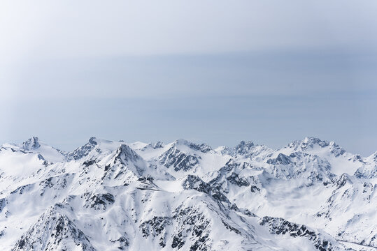 Expansive view of the Austrian Alps from a ski resort