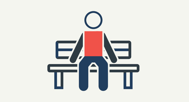 Person Sitting on a Bench Alone.