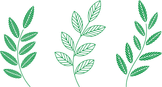 Green recycling symbols and eco friendly product set