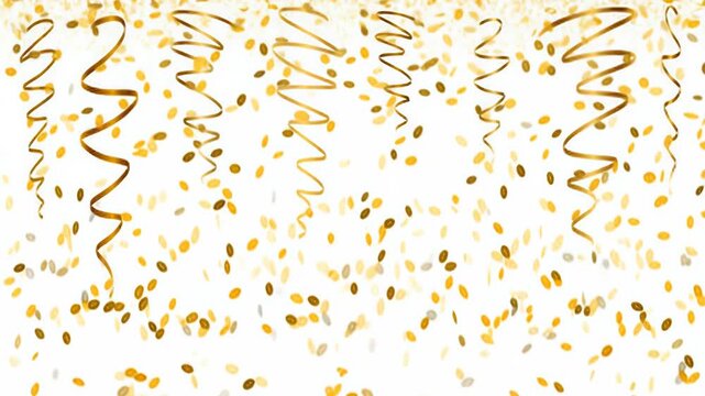 Confetti Celebration Gold Party Festive Falling Decoration Event Background Holiday Animation