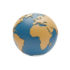 Fototapeta premium Detailed three dimensional globe model showing continents and oceans in a clean studio photograph style
