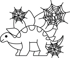 Dinosaur stands calmly with spiky back and stout legs © toonsteb