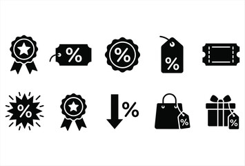 Fototapeta premium Discount Icon Set – Sale Tag & Promo Badge Vector Pack