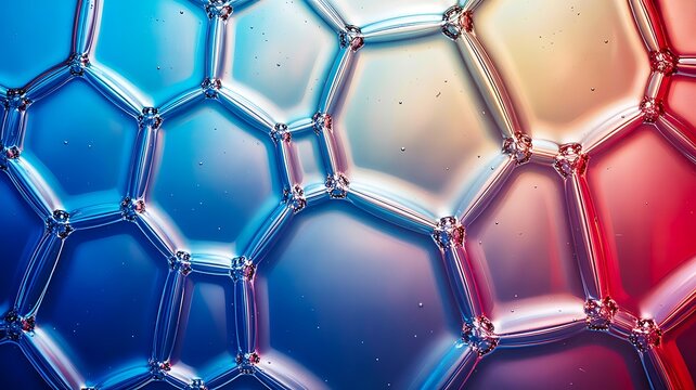 Abstract molecular structure background with hexagonal cells and scientific pattern