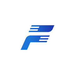 Initial F logo, airplane letter F tech line, for aviation, transport, logistics symbol icon.