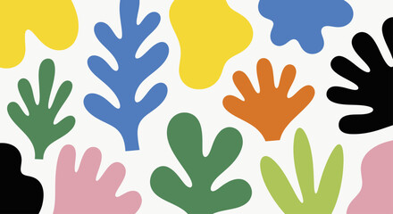 Fototapeta premium Abstract Organic Shapes and Botanical Elements.