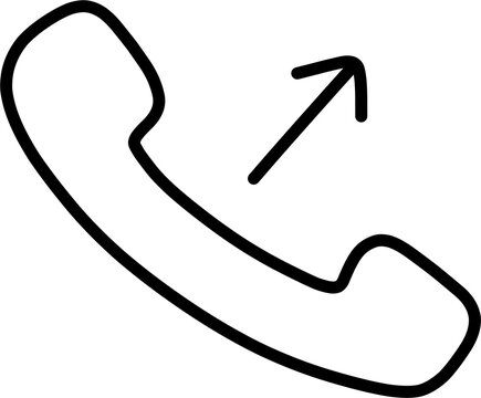 Ringing Telephone Handset Icon for Outgoing Call and Hotline