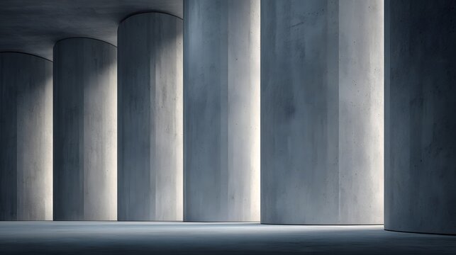 Modern Concrete Columns with Dramatic Light and Shadow Play.