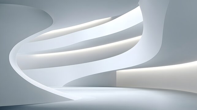 Modern Futuristic Architectural Design with Smooth Curves and Soft Lighting.