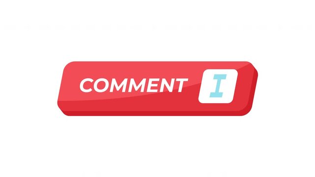Comment isometric UI button animation. User input. Discussion feature. Communication. Leave feedback. Write response. Click interaction motion. Modern social media interface element animated tap