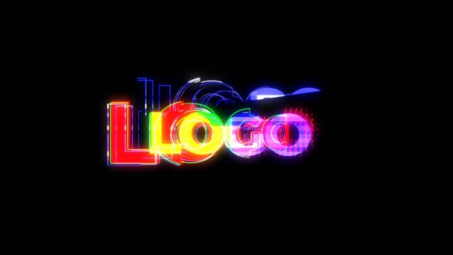 Glitch RGB Neon Logo Reveal