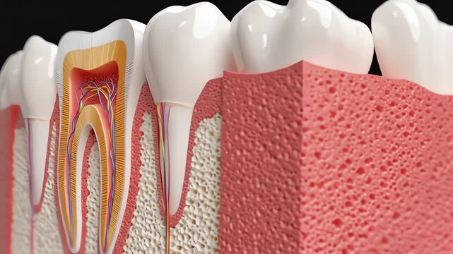 Cross Section of Human Tooth Showing Internal Structure