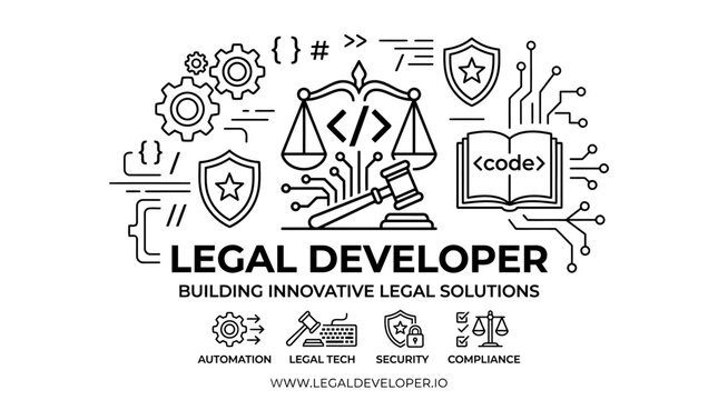Legal Developer Logo with Digital Law Theme