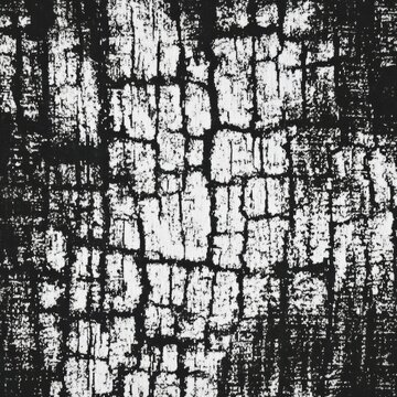 Cracked Plastisol Print Texture on Fabric With Distressed Design and High Contrast on an Old Garment