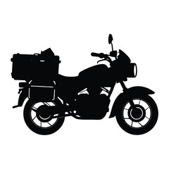 Fototapeta premium Adventure Touring Motorcycle Silhouette Vector