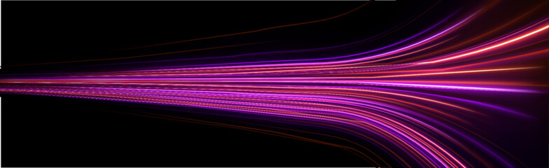 Bright multicolor light trail with flowing motion, glowing edges and intense speed effect vector © longstock