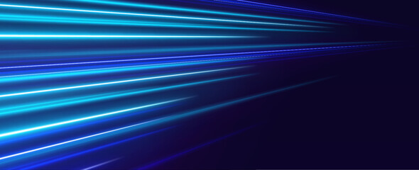 Multicolor speed trail with glowing streaks, dynamic motion and vibrant light flow vector © longstock