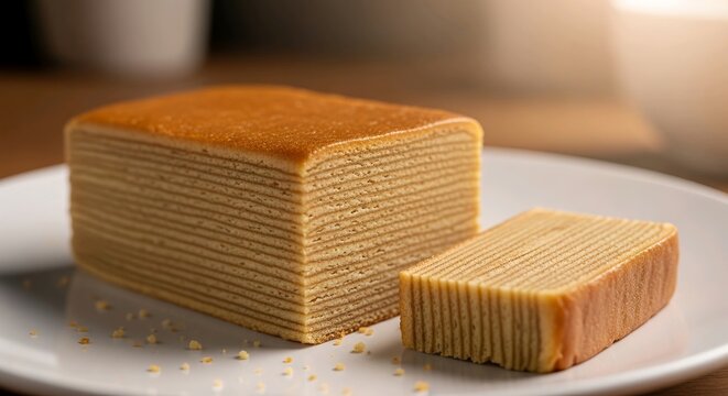 Traditional Indonesian Lapis Legit Thousand Layer Cake Slice