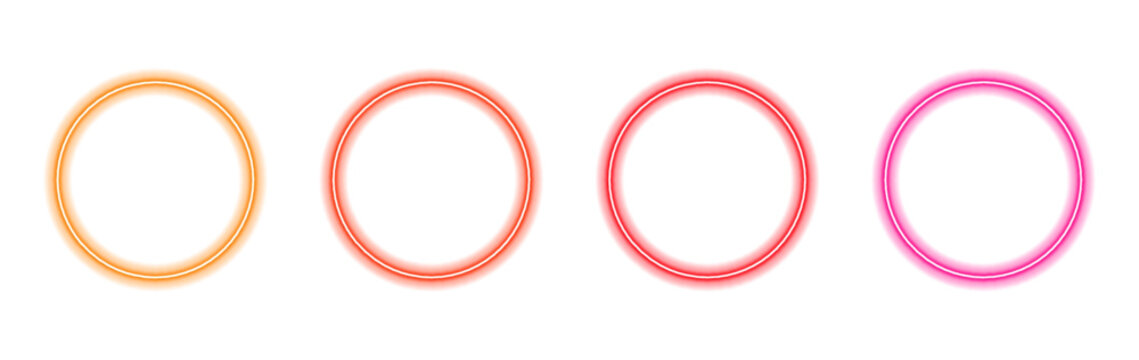 Neon gradient circle with glowing edges, smooth motion and vibrant light effect vector