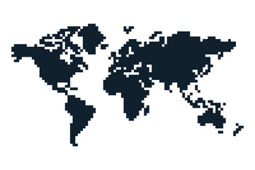 Fototapeta premium pixel world map vector illustration on white background