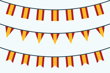 Obraz premium Spain flag bunting icons set, Spanish flag symbol