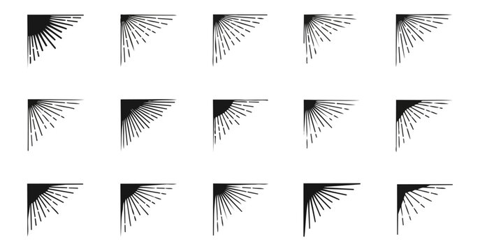 Abstract geometric pattern of corner designs on dark backdrop