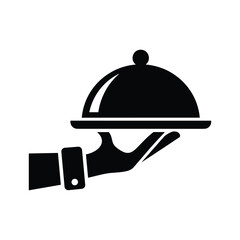 Fototapeta premium Hand Serving Covered Dish Icon