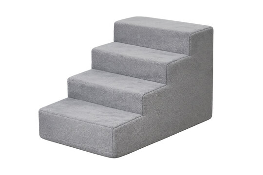 Grey foam pet stairs providing accessibility for small animals