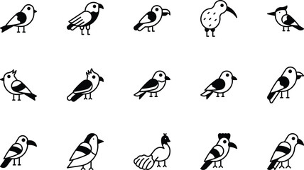 Fototapeta premium Minimalist Birds Icon Set