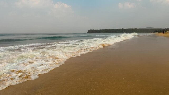 Large Waves Crashing on Shore at Agonda Beach, South Goa, India