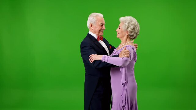 Romantic Couple on Green Screen Dance
