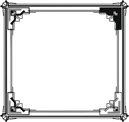 Obraz premium Geometric frame design vector illustration decorative border