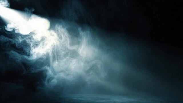 Mystical Aura: A captivating beam of light pierces through a sea of atmospheric smoke, creating an ethereal and evocative scene filled with mystery.