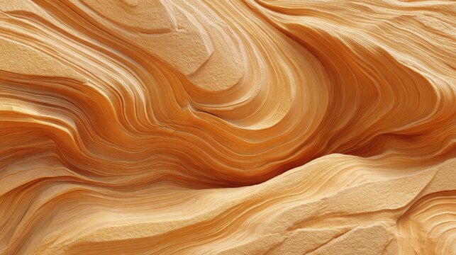 Patterns of smooth rock formations in warm shades of orange and beige found in a desert landscape during daytime
